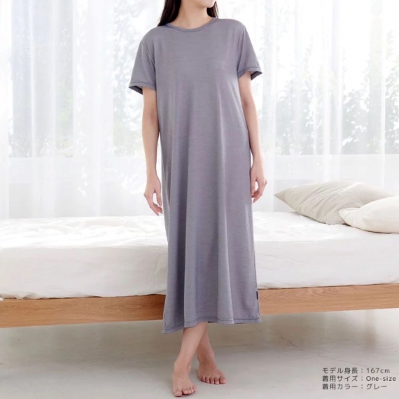 涼感短袖連身洋裝
